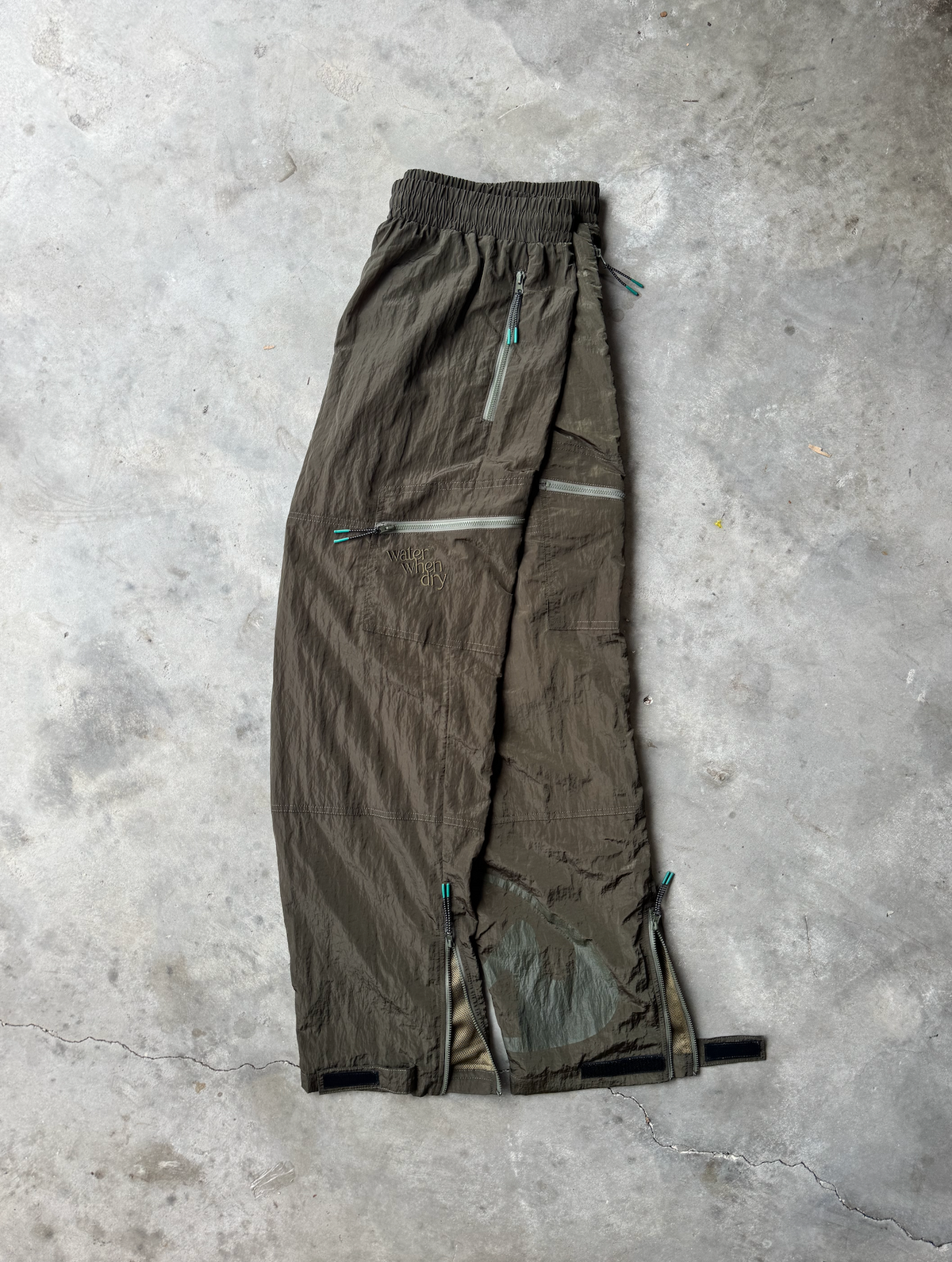 Green Utility Pants, flat lay